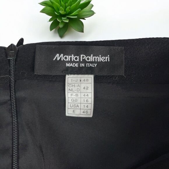 Marta Palmieri Vintage Italian Wool Pencil Skirt in Black - Picture 10 of 11